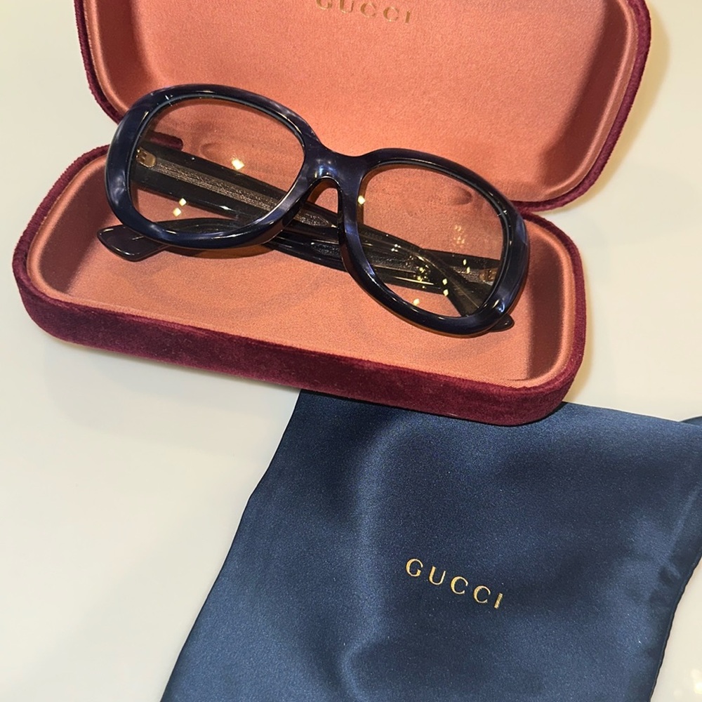 Authentic Blue Gucci glasses (frame) with box